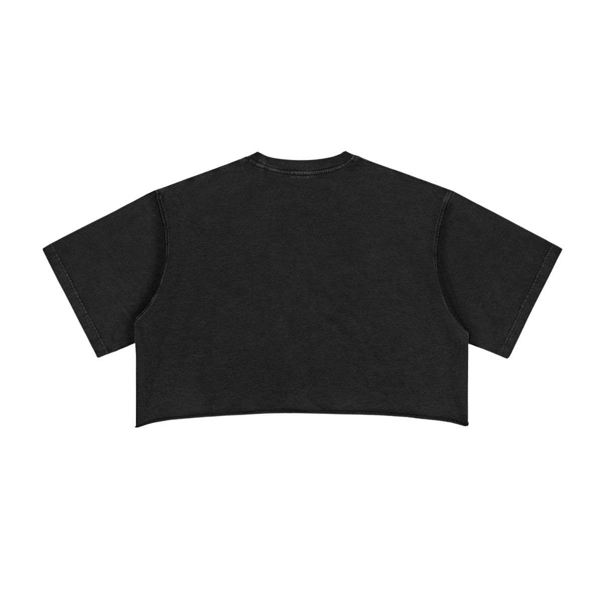 Vintage Washed Cropped Short Sleeve Cotton T-Shirt