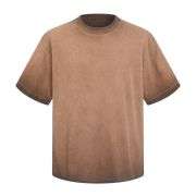 Men’s Snow Washed Distressed Raw Edge Short Sleeve Tee