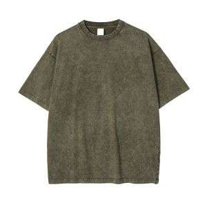 Vintage Snow Washed Oversized Cotton Crew Neck T-Shirt