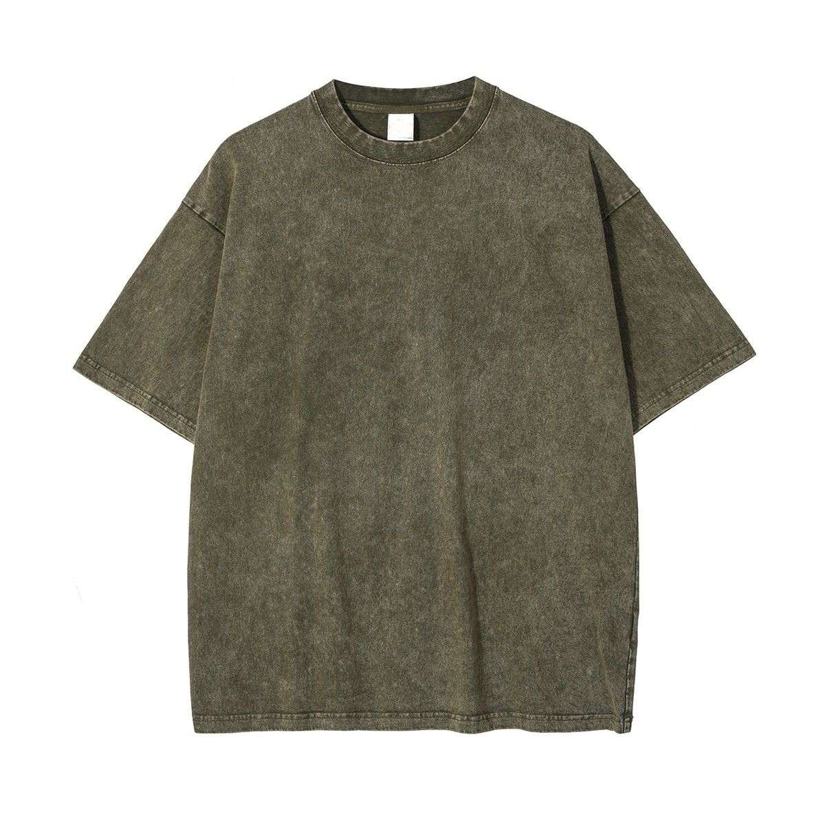 Vintage Snow Washed Oversized Cotton Crew Neck T-Shirt