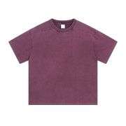 Vintage Washed Cotton Crew Neck Short Sleeve T-Shirt