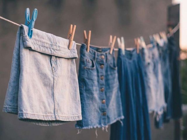 Premium denim skirt with stable color appearance and high-quality finishing for fashion brands