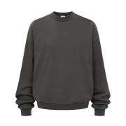 Charcoal brushed warm crewneck sweatshirt