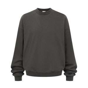 Charcoal brushed warm crewneck sweatshirt