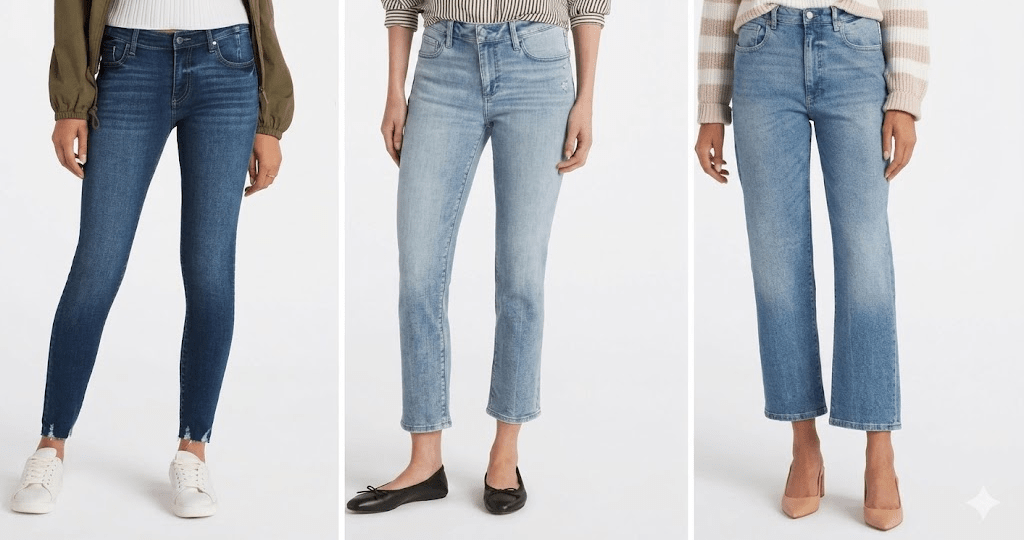 Slim leg construction demonstrating accurate tapering throughout the skinny jeans silhouette