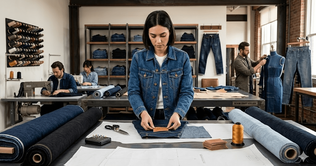 End-to-end denim jacket development from pattern making to bulk production with strict quality control