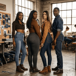 Slim fit and skinny fit jeans comparison showing different leg silhouettes