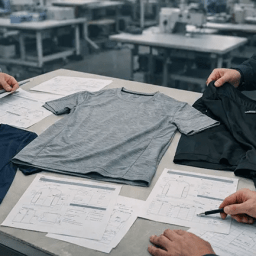 Custom heavy t-shirt sample development process before bulk production