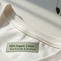 Precision stitching details on organic cotton heavyweight t-shirts