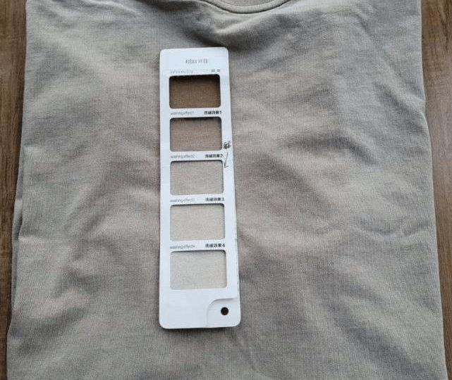 Color fastness testing after industrial washing for cotton garments