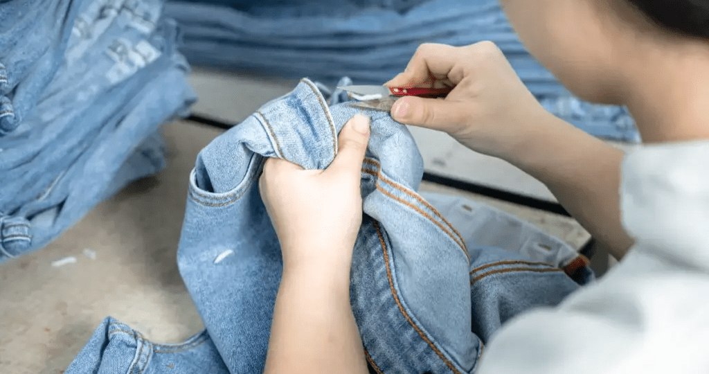 Quality control process for premium denim apparel manufacturing