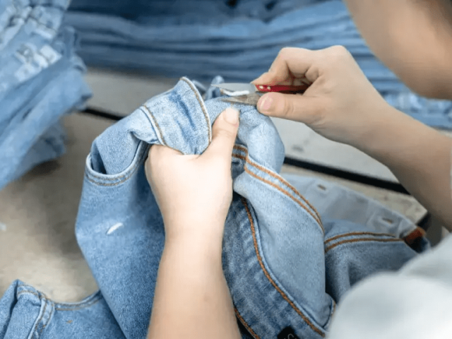 Quality control process for premium denim apparel manufacturing