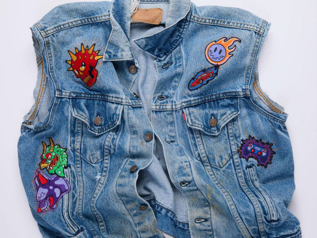 Premium private label denim vest featuring custom design details and modern fashion styling