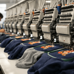 Chenille embroidery patch on custom hoodie with textured premium finish