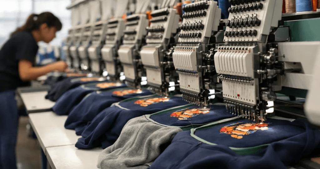 Chenille embroidery patch on custom hoodie with textured premium finish