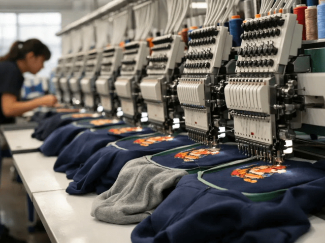 Chenille embroidery patch on custom hoodie with textured premium finish