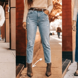 Street style outfit featuring baggy and loose denim jeans fashion look