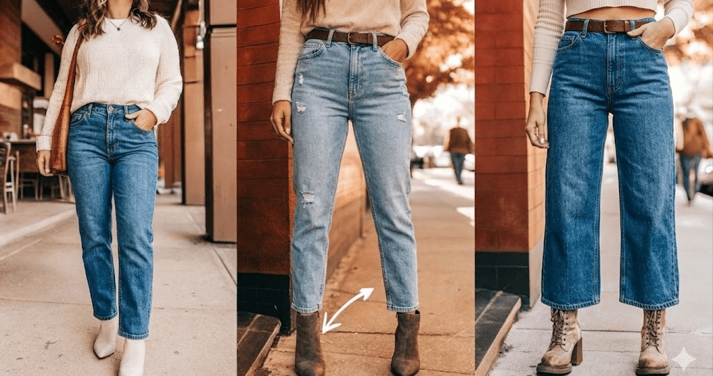Street style outfit featuring baggy and loose denim jeans fashion look