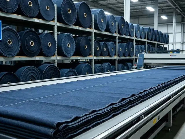 Custom jeans manufacturing process from tech pack development to bulk production in denim factory