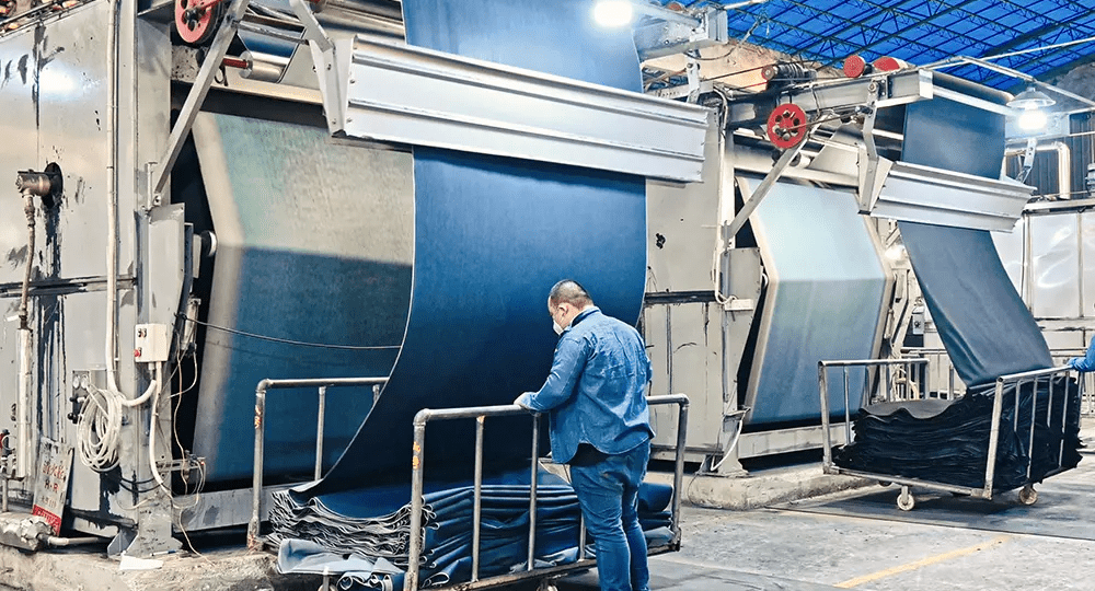 denim garment factory production line cutting sewing assembly workflow OEM manufacturing
