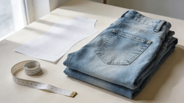 Fashion brand planning board showing denim business development strategy and product roadmap