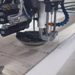 Industrial cutting process for mass production of denim jeans