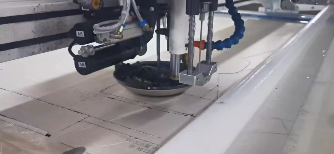 Industrial cutting process for mass production of denim jeans