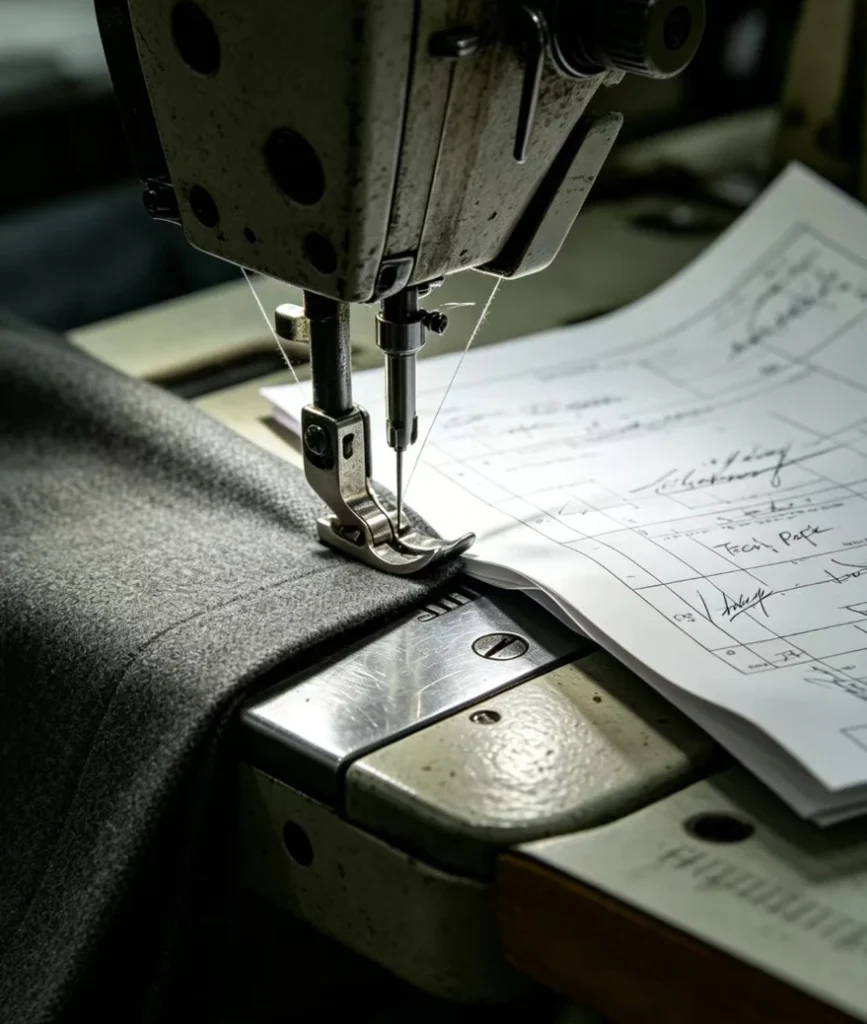 reinforced stitching detail on garment seam durable sewing craftsmanship