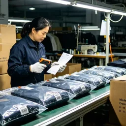 Garment quality inspection process before bulk apparel shipment