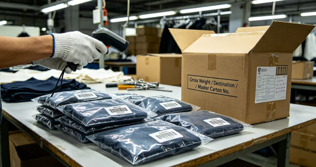 Apparel quality control inspection checking garment measurements, fabric and finishing