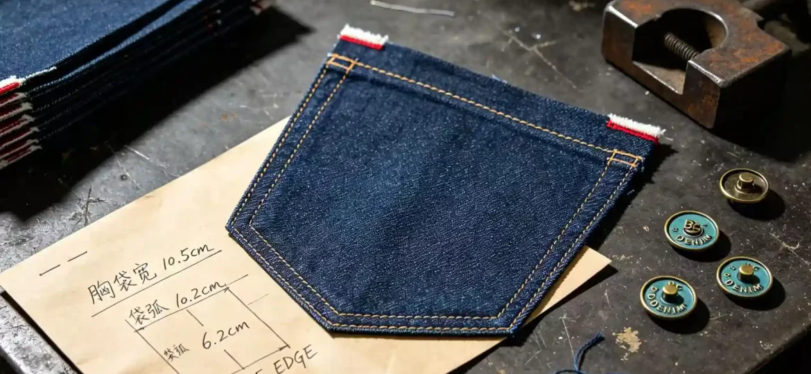 Double-needle reinforced stitching on premium denim jacket