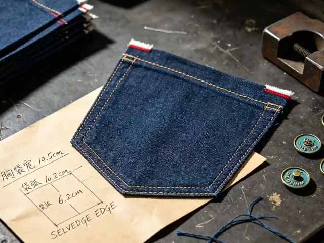 Double-needle reinforced stitching on premium denim jacket