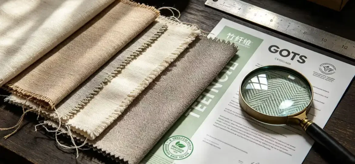 Collection of sustainable fabrics including organic cotton, recycled polyester, bamboo and TENCEL™ textiles