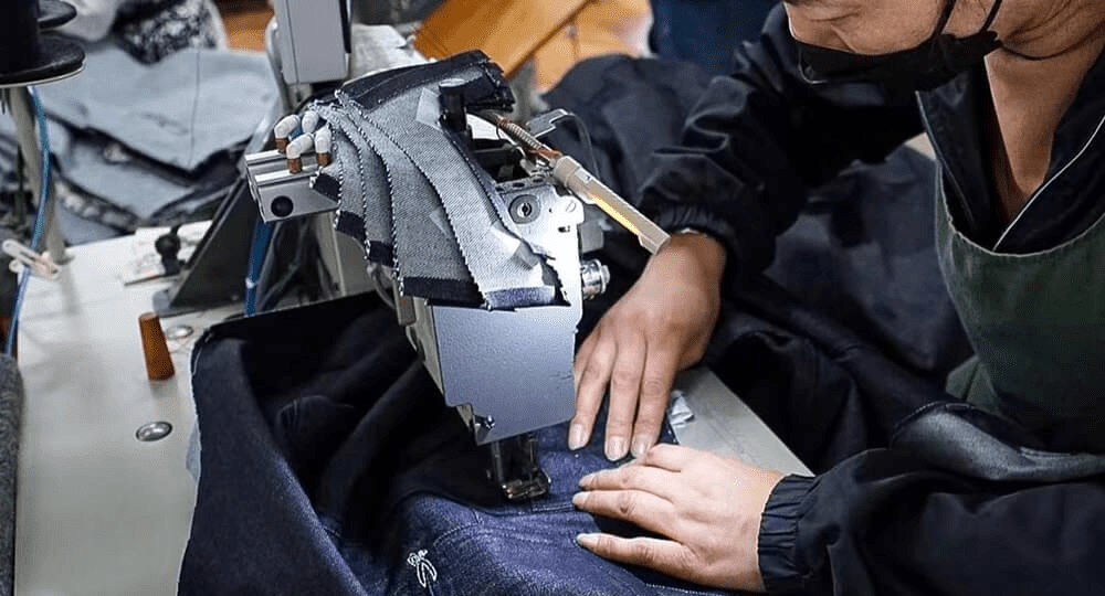 Precision double-needle stitching for durable custom trucker jackets