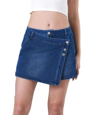 High Stretch Skinny Zip Button Layered Look 3 Inch Casual Shorts