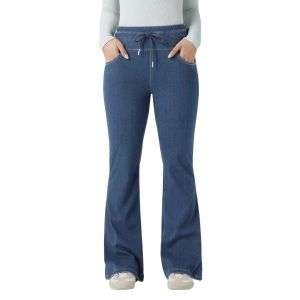 High Waisted Thermal Drawstring Bootcut Skinny Jeans