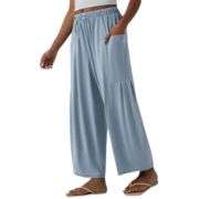 Soft Stretch Lyocell Drawstring Wide Leg Jeans