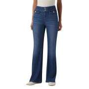 Low Rise Double Button Flare Jeans