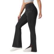 High Rise Cutout Back Split Flare Jeans