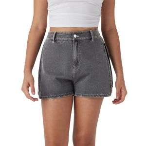 High Waist 3-Inch Zip Denim Shorts