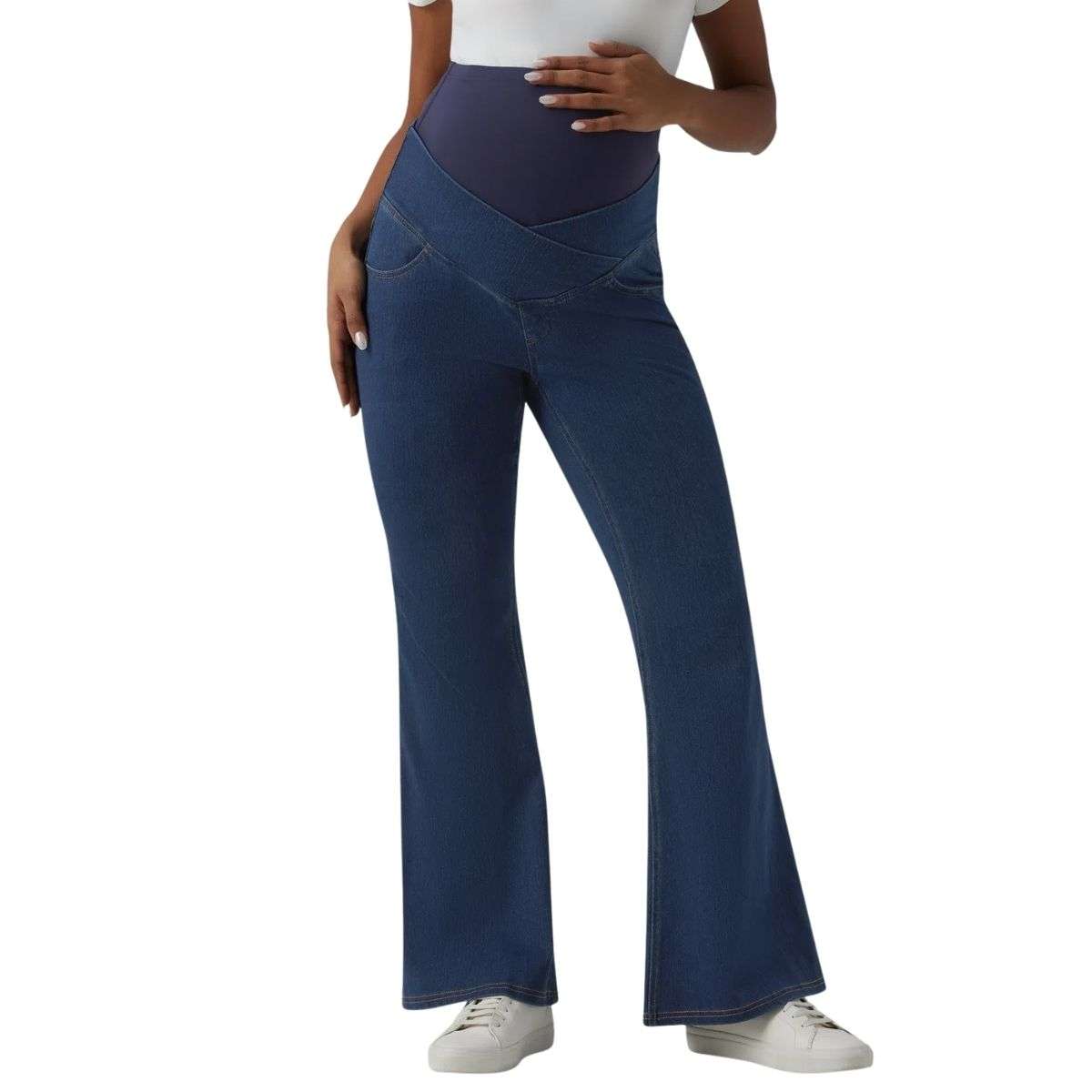 Ultra High Waist Maternity Casual Flare Jeans