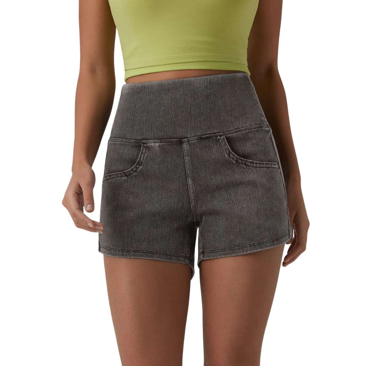 High Waisted Tummy Control Denim Shorts