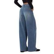 Mid Rise Wide Leg Casual Jeans