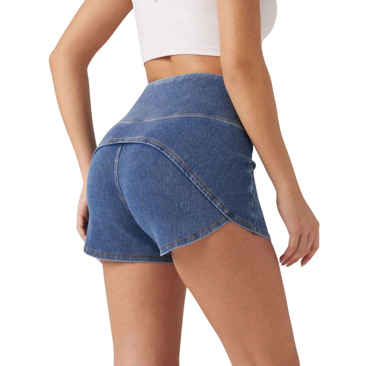 High Waisted Tummy Control Denim Shorts