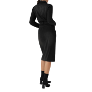 Long Sleeve Denim Midi Shirt Dress