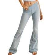 Mid Rise Tummy Control Stretch Flare Casual Jeans