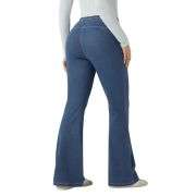 High Waisted Thermal Drawstring Bootcut Skinny Jeans