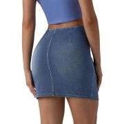 High Waist Ruched Wrap Denim Short Skirt
