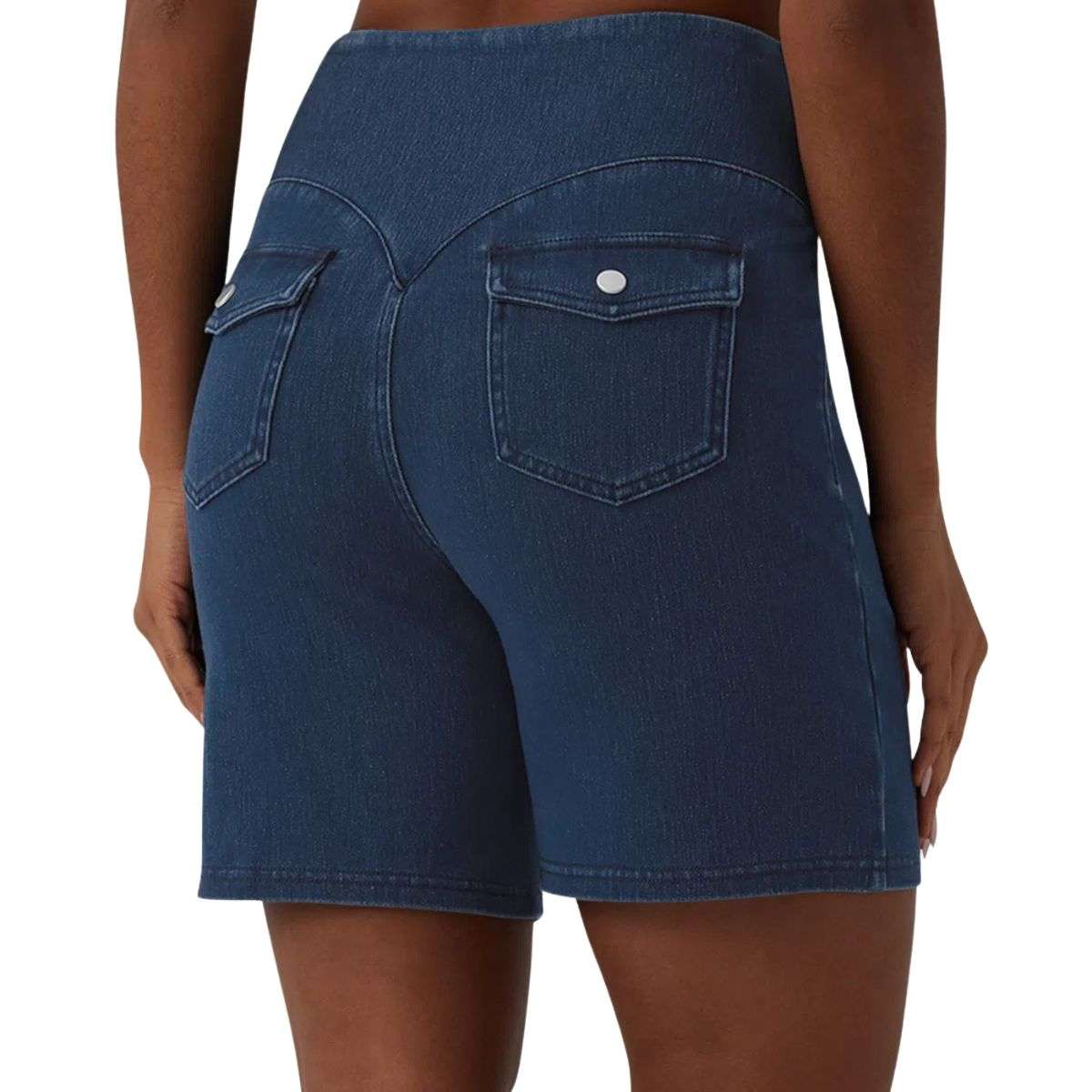 High Waist Tummy Control Stretch Denim Shorts