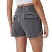 High Waist 3-Inch Zip Denim Shorts